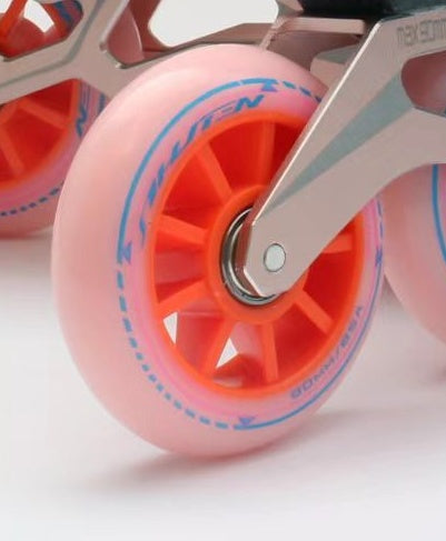 90mm Inline Speed Skate Wheels – Pink & Orange