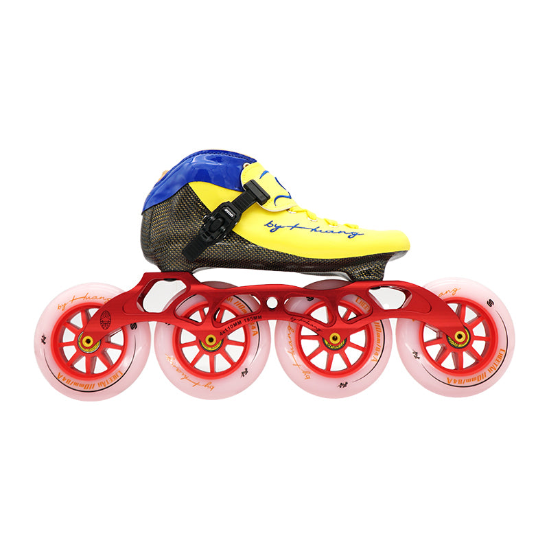 SKATING START YANHUANG Speed Skate Boots-Yellow Blue