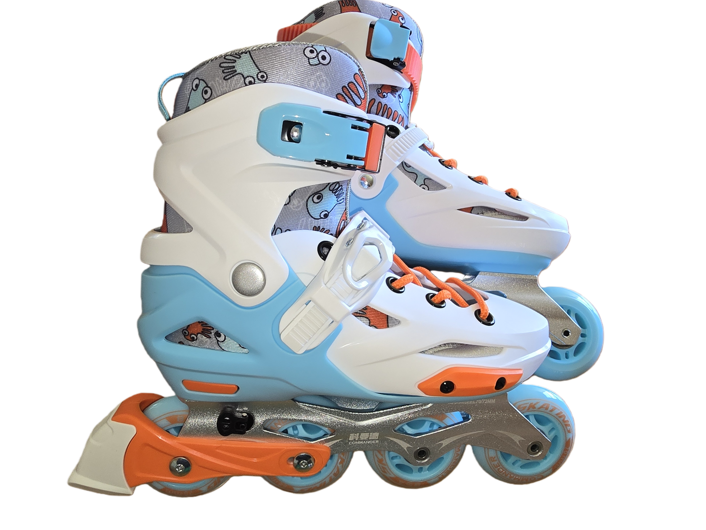 COMMANDER White Blue Inline Skates