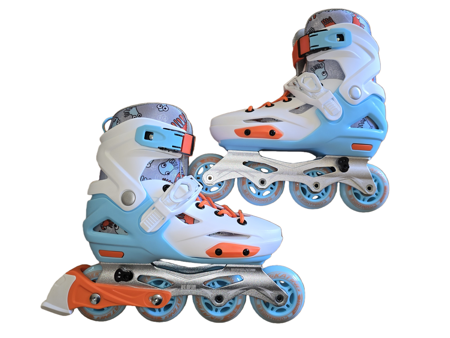 COMMANDER White Blue Inline Skates