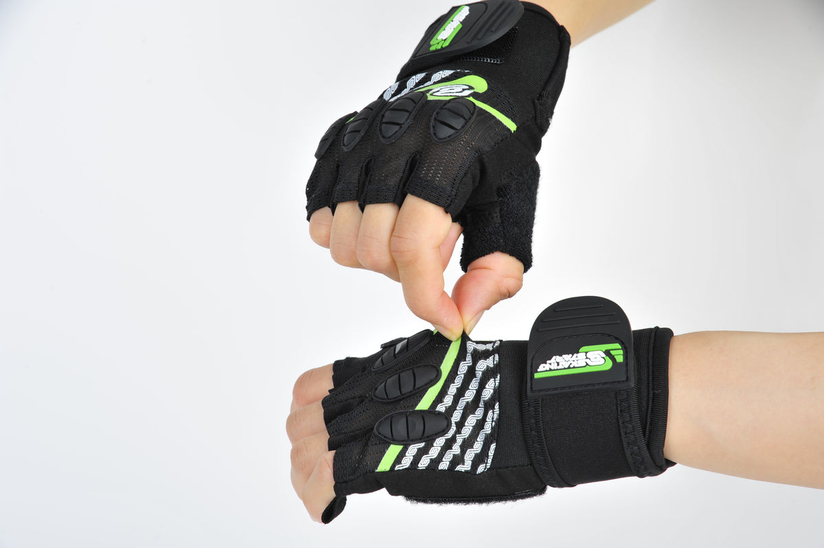 Skating Start Half-Finger Speed Skating Gloves | Anti-Slip Protective Gloves with Wrist Support for Kids & Adults