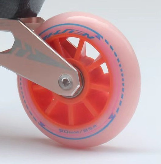 90mm Inline Speed Skate Wheels – Pink & Orange