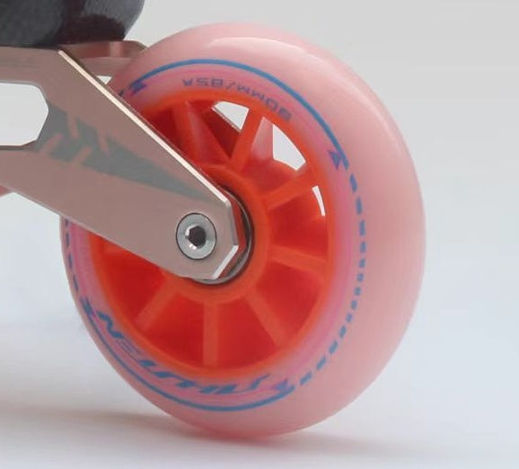 90mm Inline Speed Skate Wheels – Pink & Orange