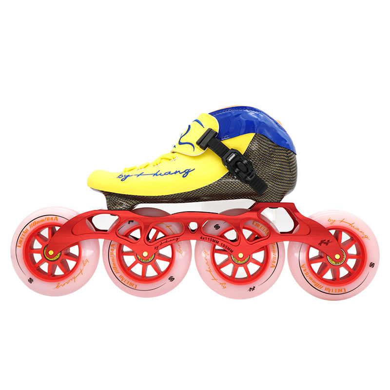 SKATING START YANHUANG Speed Skate Boots-Yellow Blue