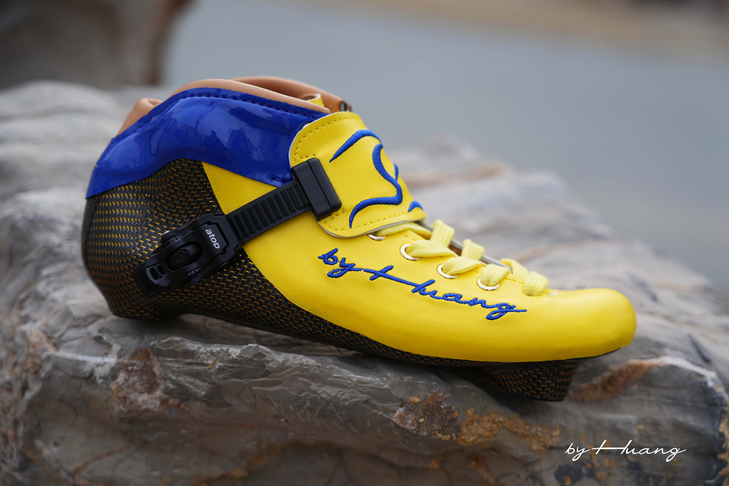 SKATING START YANHUANG Speed Skate Boots-Yellow Blue