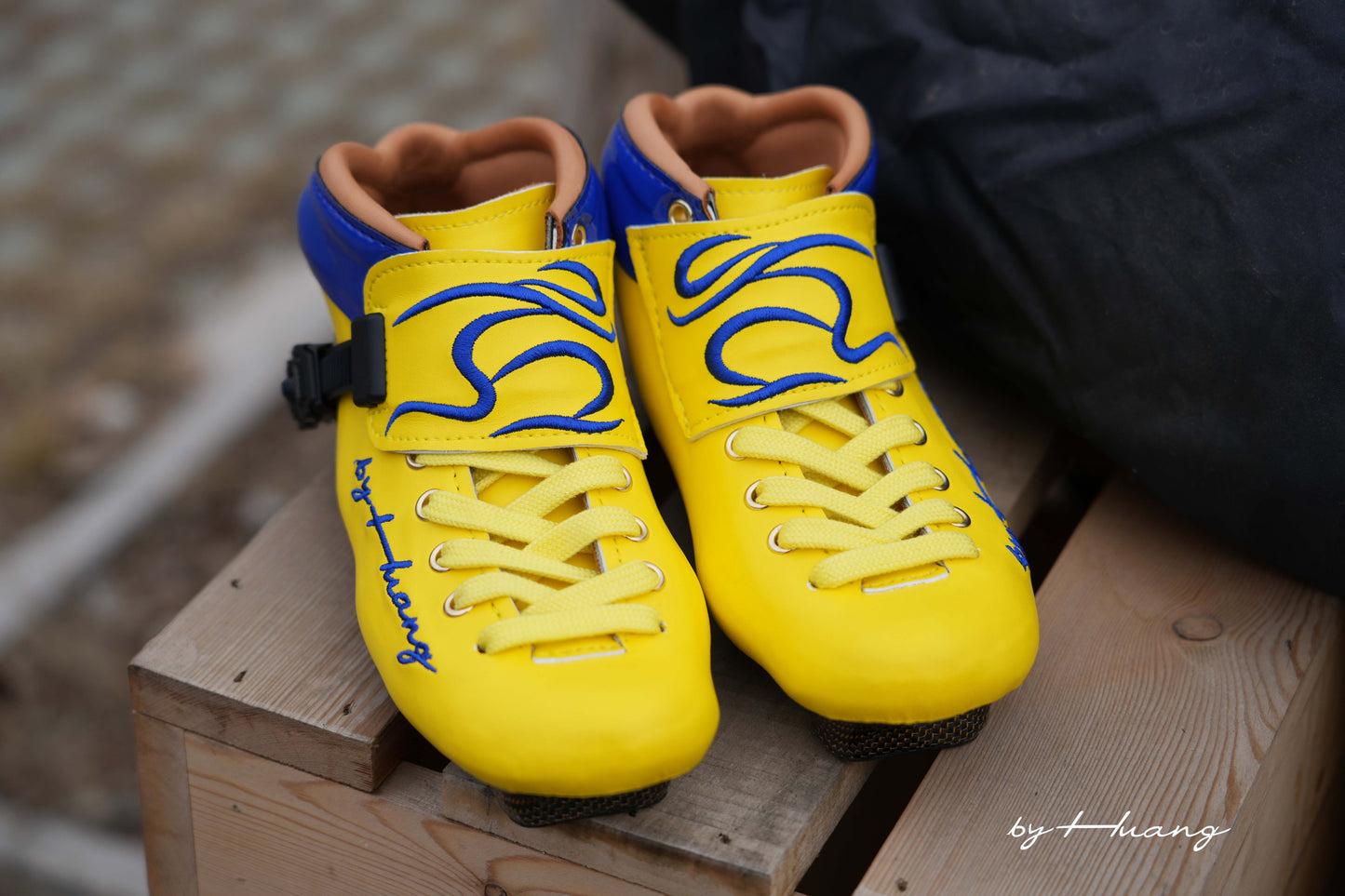 SKATING START YANHUANG Speed Skate Boots-Yellow Blue