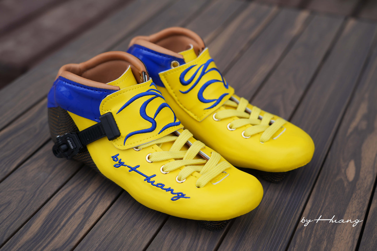 SKATING START YANHUANG Speed Skate Boots-Yellow Blue