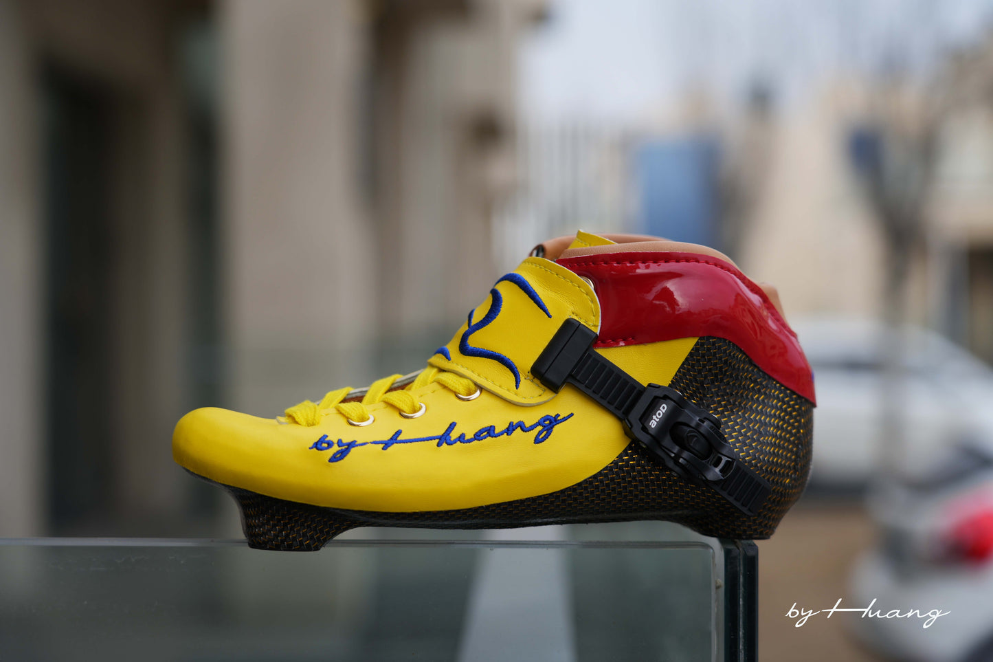 SKATING START YANHUANG Speed Skate Boots-Yellow Red