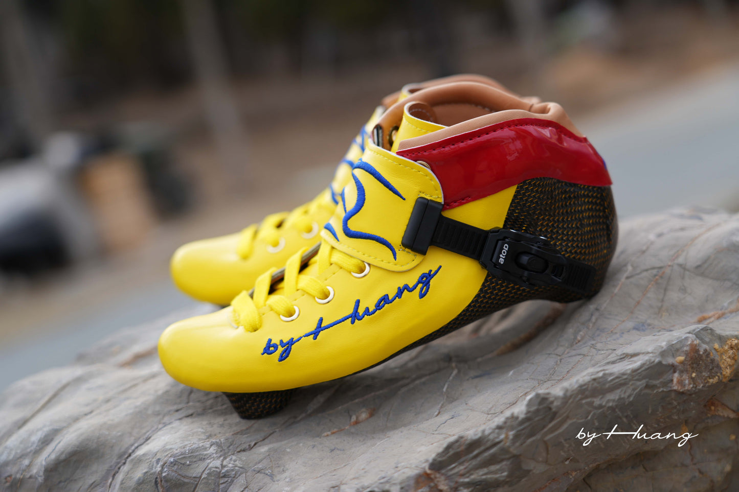 SKATING START YANHUANG Speed Skate Boots-Yellow Red
