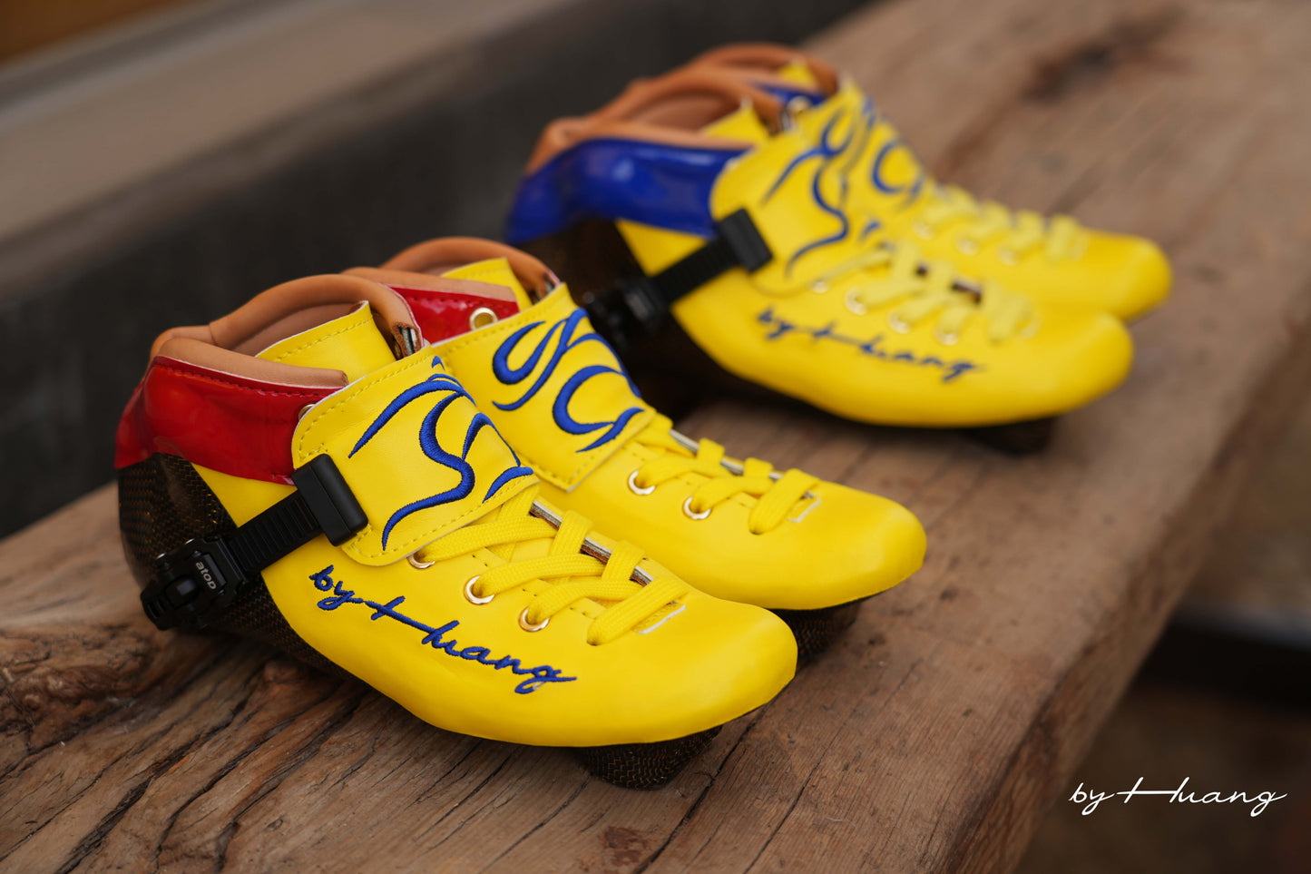 SKATING START YANHUANG Speed Skate Boots-Yellow Red