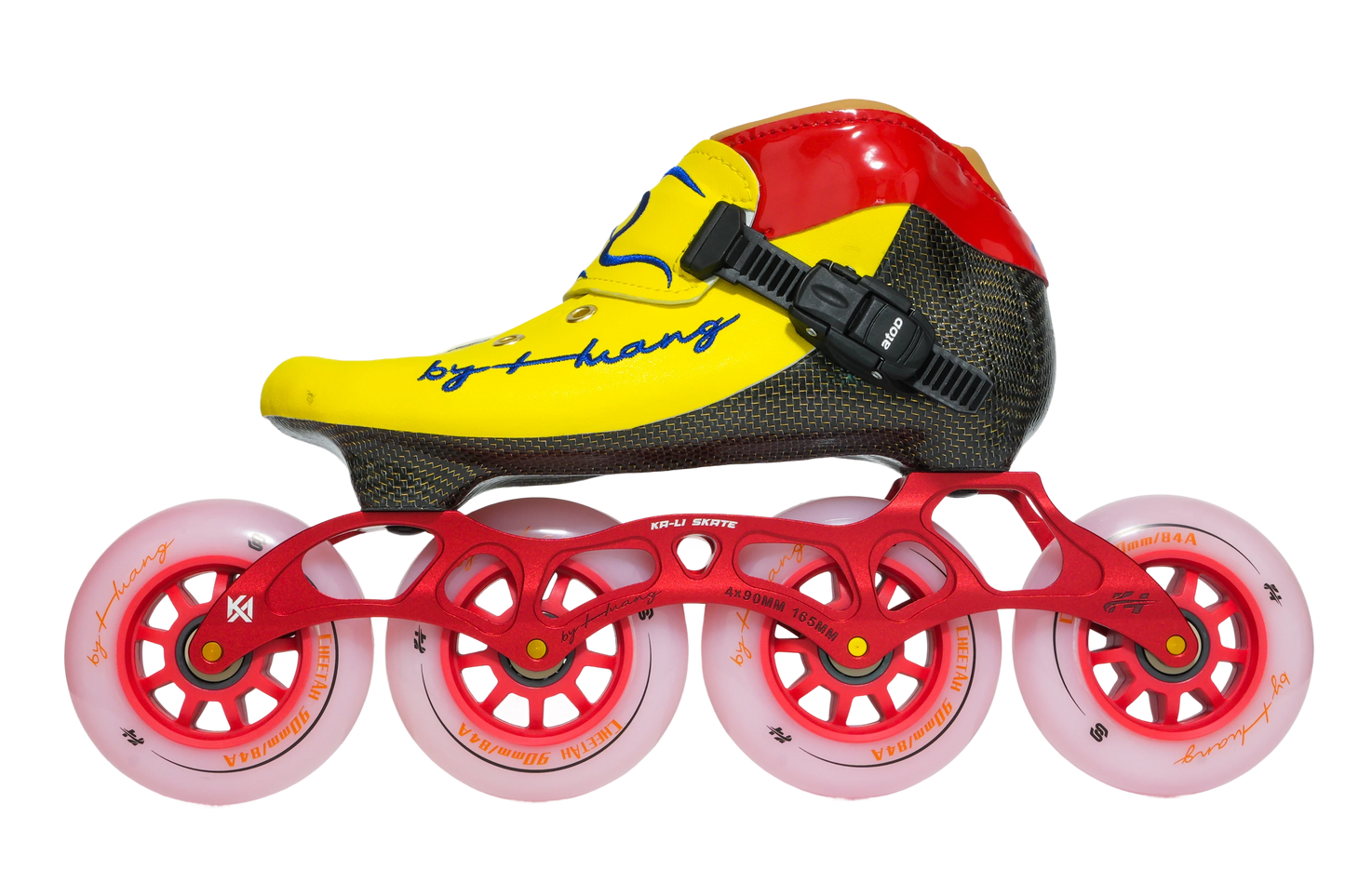 SKATING START YANHUANG Speed Skate Boots-Yellow Red