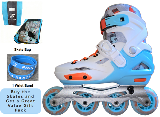 COMMANDER White Blue Inline Skates