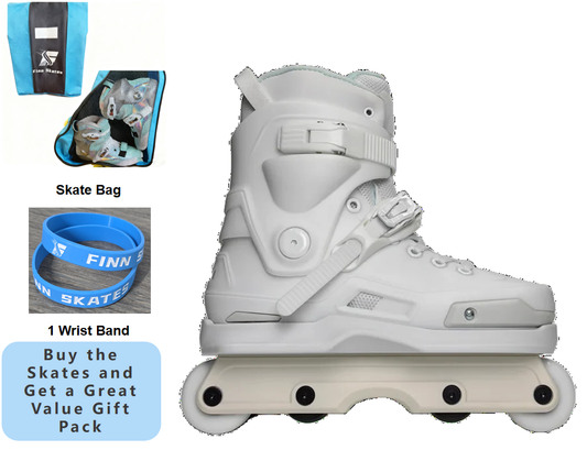 LAVASKATES 755 Aggressive Inline Skates-WHITE