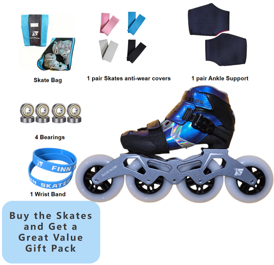 FINN SKATES Speed Skating Skates- Blue