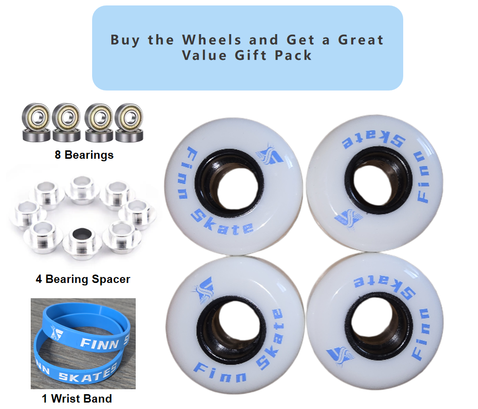 FINN SKATES 58MM/90A Aggressive Skate Wheels 4 pack-White