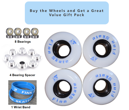 FINN SKATES 58MM/90A Aggressive Skate Wheels 4 pack-White