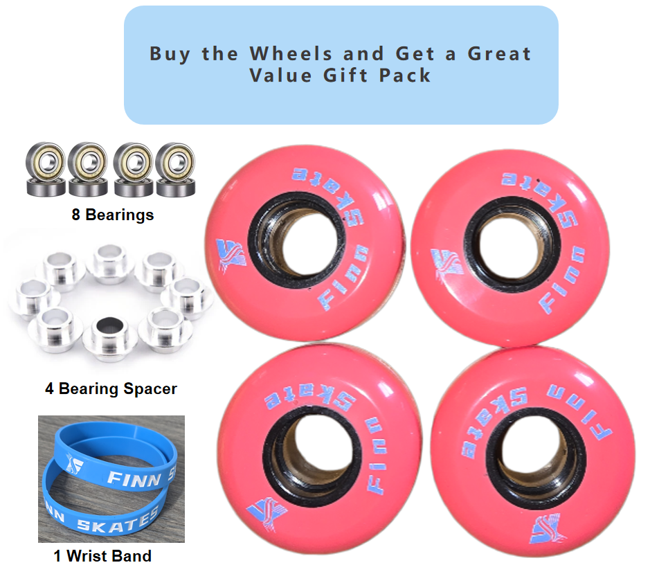 FINN SKATES 58MM/90A Aggressive Skate Wheels 4 pack-Red
